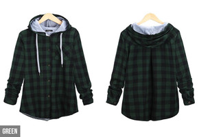 Hooded Checked Shirt