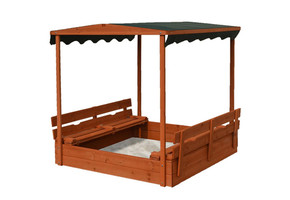 Wooden Sandpit with Sun Shade