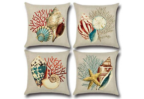 Seashell Linen Cushion Cover