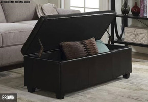 Synthetic Leather Storage Ottoman