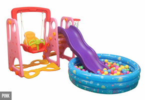 Kids' Slide/Swing Set w/ Ball Pool