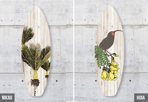 Wooden Surfboard Art Pieces