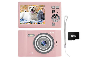 48MP HD Digital Camera Incl. 32GB Memory Card - Available in Two Colours & Option for Two-Pack